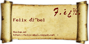Felix Ábel névjegykártya